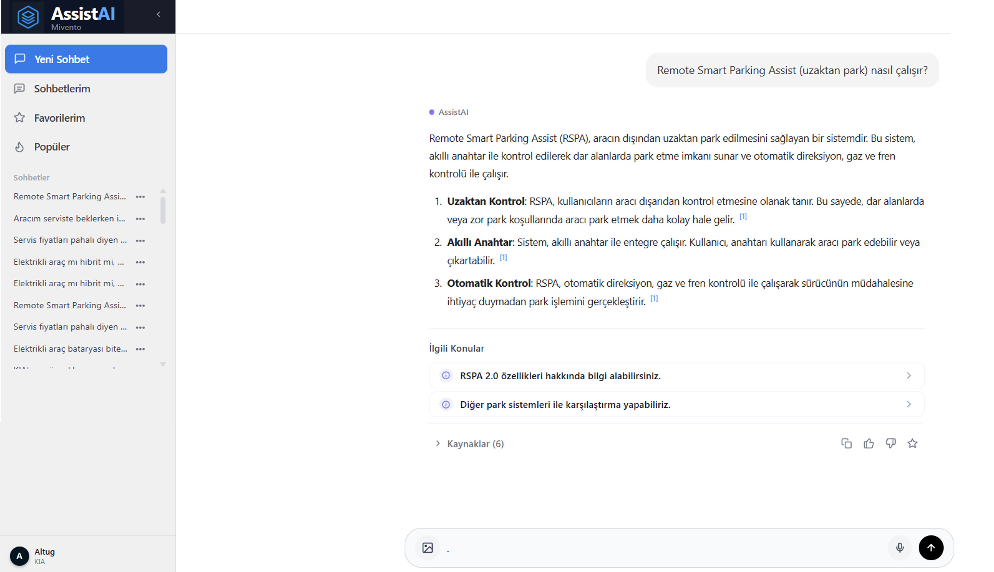 AssistAI Kullanıcı Arayüzü